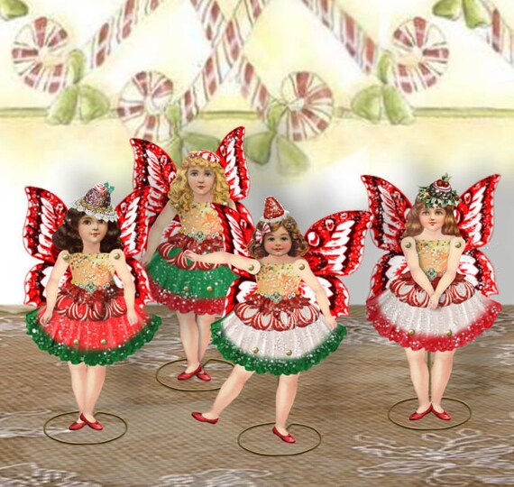 Printable Sugar Plum Fairy Set Vintage Printable Christmas Etsy