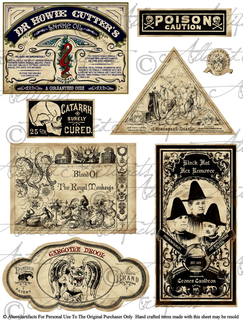 Printable Labels Halloween Labels Printable Poison Labels | Etsy