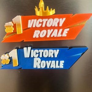 Victory Royale 3D Fridge Magnet - Blue or Crown Win Orange