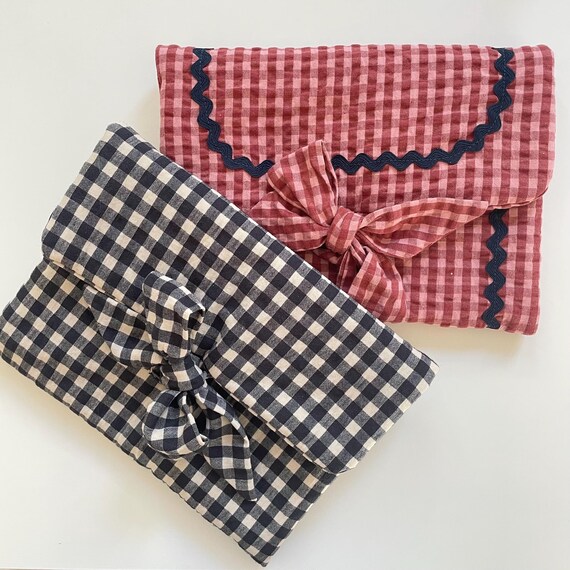 Etui liseuse - pochette livre de poche - pochette vichy croquet