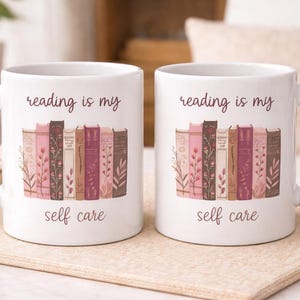 Reading Is My Self Care Mug • Self Care Gift for Her • Introvert Reset Mug • Book Therapy Cup • Mental Health Reader Gift image 6
