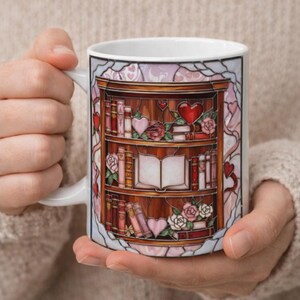 Cozy Library Mug • Book Lover Gift • Bookshelf Mug • Reading Mug • Bookish Gift • Cozy Reader Mug