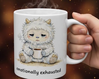 Taza para personas emocionalmente agotadas • Regalo para personas con síndrome de burnout • Taza para personas con problemas de salud mental • Regalo para personas sobreestimuladas • Taza de café para introvertidos