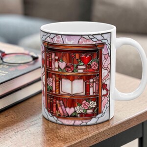 Cozy Library Mug • Book Lover Gift • Bookshelf Mug • Reading Mug • Bookish Gift • Cozy Reader Mug