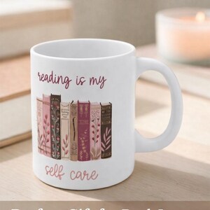 Reading Is My Self Care Mug • Self Care Gift for Her • Introvert Reset Mug • Book Therapy Cup • Mental Health Reader Gift image 7