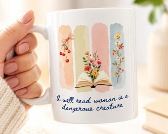 Well Read Woman Mug • Feminist Book Lover Gift • Dark Romance Reader Mug • BookTok Gift for Her • Literary Coffee Cup