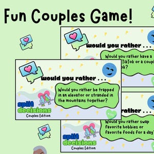 Jogo para imprimir para casais, atividade divertida para festas, baralho de cartas, noite de jogos, download instantâneo, você prefere, jogo engraçado para casais, atividade em grupo