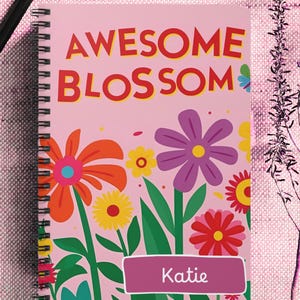 Personalized Journal with Fun Pattern Journal for Girls Customized Notebook for Women Personalized Gift Idea Journal Pink Flower Design Fun