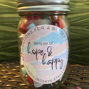 Affirmation Jar for Women Daily Positive Quotes Jar Mental Health Gift for Her Self Care Gift Inspirational Jar Handmade Motivational Gift