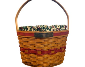 Longaberger Collection Noël 1997 - Panier flocon de neige, doublure et protection