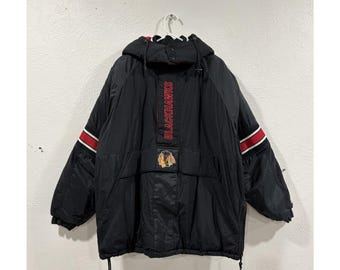 vintage NHL Blackhawks de Chicago Starter Pullover Jacket pour hommes XL immaculé, cond.