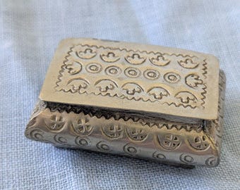 Small, Antique, White Metal, Trinket Box - Persian Arabic Islamic - 19th Century
