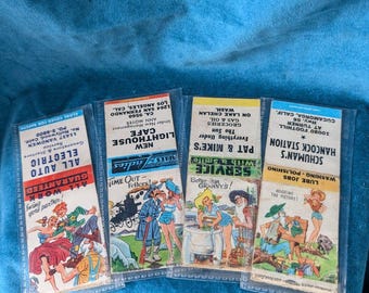 4 Vintage US Streichholzbriefchen 1950er Jahre - Bundle für Werbung