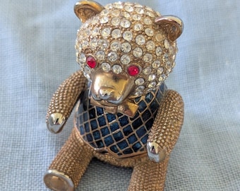 Retro Bear Jeweled Trinket Box - Ausgezeichneter Zustand