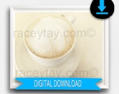 Printable Coffe Art, Coffee Print, Food Photography, Fine Art Neutral Wall Art, Digital Download, Coffee Photo