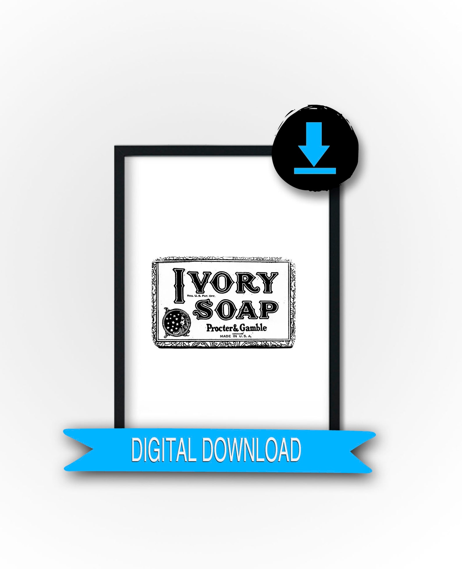 Printable Black & White Bathroom Wall Art Retro Faucet Etsy