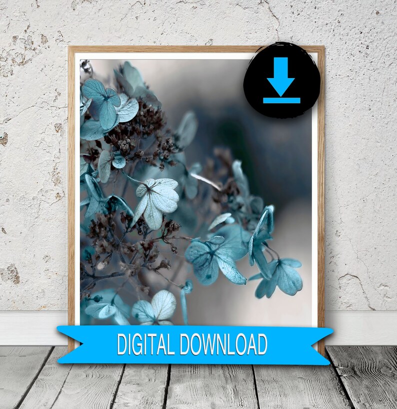 Printable Blue Pink Wall Art Flower Photography Baby Girl Etsy