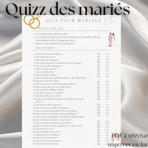 Quiz animation wedding questions for the couple that him or her