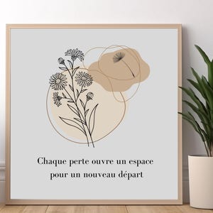 Minimalist mantra poster positive affirmation in French - pdf to download and print