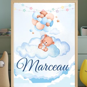 Póster infantil personalizable para habitación infantil o como regalo de nacimiento original