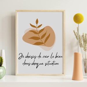 Affiche minimaliste, mantra d'affirmation positive, citation inspirante et encourageante, pdf à télécharger et imprimer
