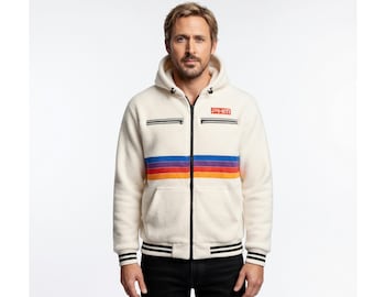 Project Hail Mary Hoodie | Ryland Grace Cosplay Fleece Jacket | Rainbow Stripes