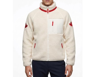 Team Canada Sherpa Fleece Jacket, Heated Rivalry Maple Leaf Jacket, Shane Hollander costume