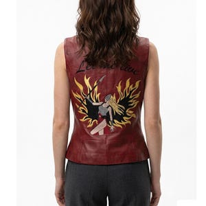 Claire Redfield Leather Vest | Resident Evil Code Veronica Cosplay | Valkyrie Back Patch