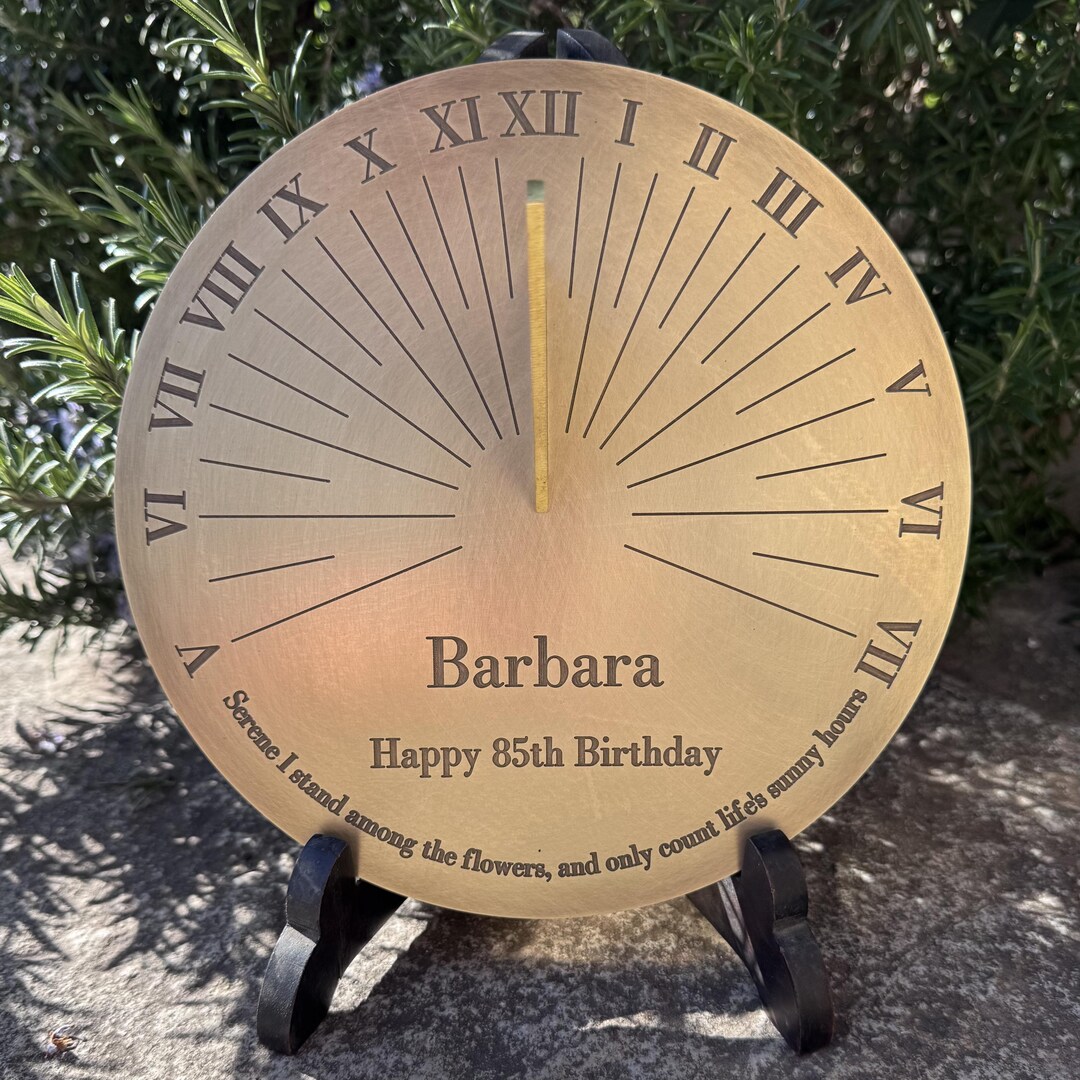 Custom 85th Birthday Brass Sundial Gift– 8