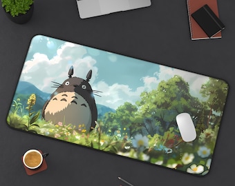 Alfombrilla de escritorio "Susurrando Bosques" - Alfombrilla de juego con temática de naturaleza, alfombrilla de ratón con criaturas del bosque, alfombrilla grande para PC, duradera, regalo para amantes de la naturaleza y artistas de estudio.