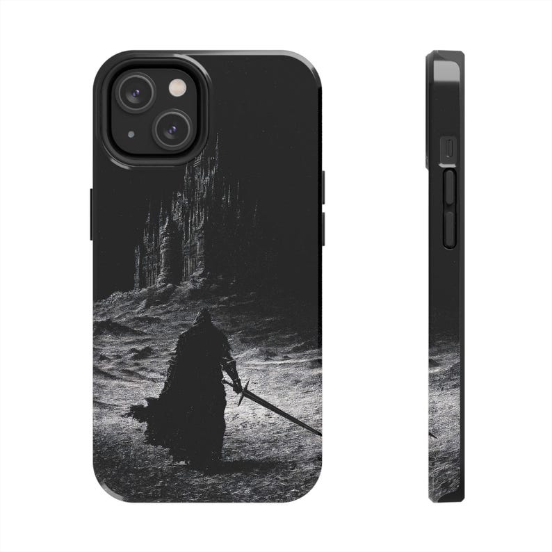 Dark Gothic Knight Phone Case | Sword Warrior Art | Dark Fantasy Cover | Glossy Epic Design | Strong Protection | Wireless Friendly image 6