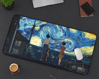 Japanse Lovers Art-muismat - schattige kawaii anime bureaumat, esthetische Otaku gaming-muismat, romantische anime-bureaudecor, cadeau-idee