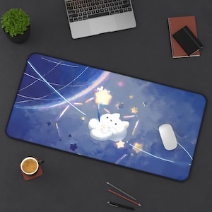Cinnamon Roll Desk Mat | Kawaii Gaming Pad | Cute Character Mousepad | Large PC Mat | Non-Slip | Durable | Gamer Gift | Sweet Desk Mat