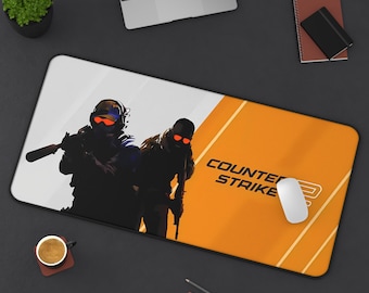 Alfombrilla de escritorio para juegos CS2: alfombrilla de ratón para juegos FPS, alfombrilla táctica para PC, almohadilla antideslizante grande, duradera, regalo para gamers, arte de disparos