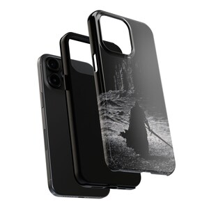 Dark Gothic Knight Phone Case | Sword Warrior Art | Dark Fantasy Cover | Glossy Epic Design | Strong Protection | Wireless Friendly image 2