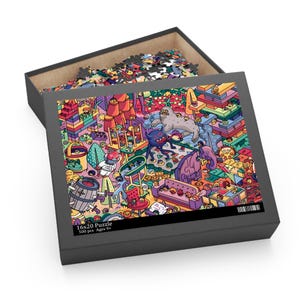 Colorful Doodle Jigsaw Puzzle  | Fun Custom Puzzle | Gift-Ready Puzzle | Available in 3 Sizes | Glossy Finish | Puzzle for All Ages