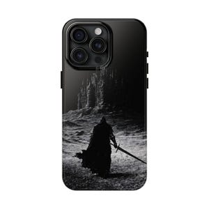 Dark Gothic Knight Phone Case | Sword Warrior Art | Dark Fantasy Cover | Glossy Epic Design | Strong Protection | Wireless Friendly image 5