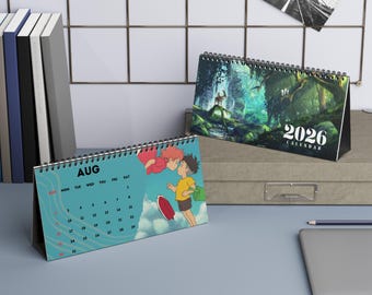 Anime 2026 Desk Calendar - Studio Ghibli-Inspired, Office Desk Decoration, Ponyo, Totoro, Studio Ghibli, Desk Decor