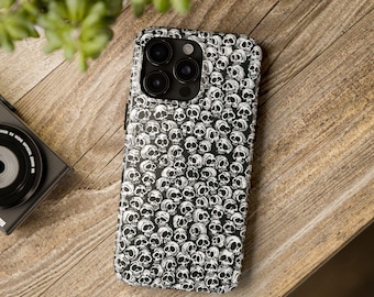 Skull iPhone Case - Gothic Phone Cover, Protective Case, Skull Pattern, iPhone Accessory, Spooky Gift, Trendy Case