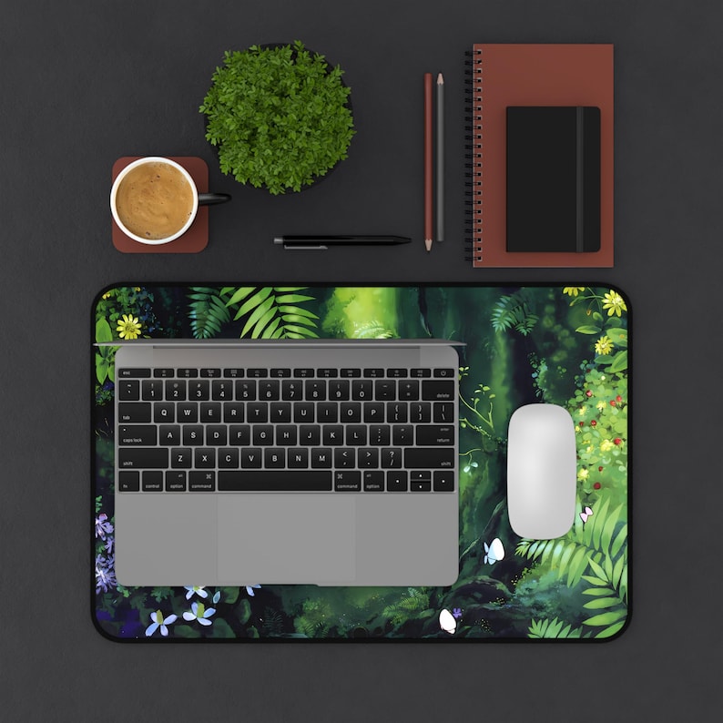 Toro Computer Mat Totoro Inspired Desk Mat - Forest Creature Gaming Pad, Naturescene ...