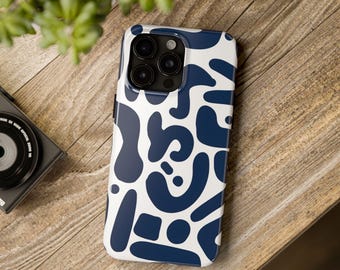 Cute Pattern iPhone Case - Abstract Line Art, Minimalist Phone Cover, Geometric Case, Modern Design, Protective Case, iPhone Accessory