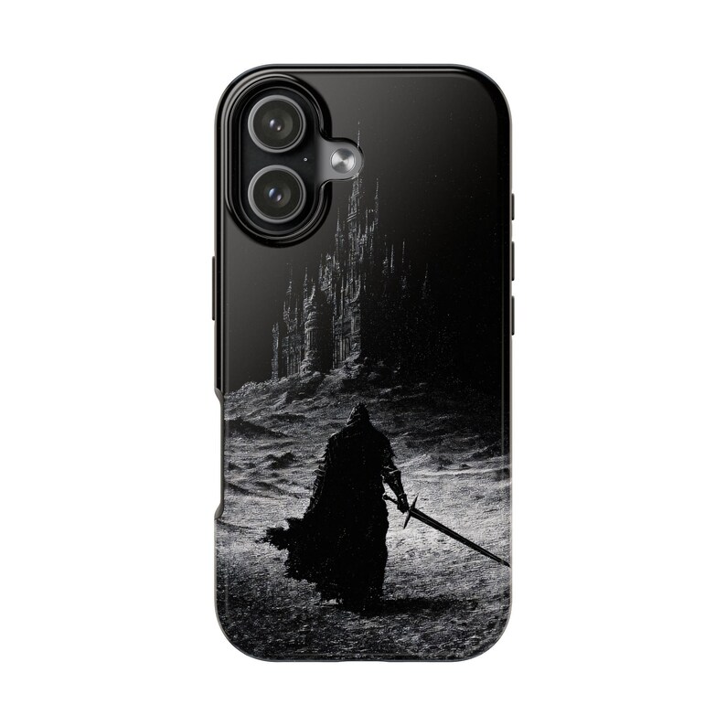 Dark Gothic Knight Phone Case | Sword Warrior Art | Dark Fantasy Cover | Glossy Epic Design | Strong Protection | Wireless Friendly image 10