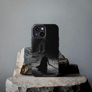 Dark Gothic Knight Phone Case | Sword Warrior Art | Dark Fantasy Cover | Glossy Epic Design | Strong Protection | Wireless Friendly image 9