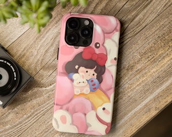 Cute Princess iPhone Case - Kawaii Girl Phone Cover, Magical Aesthetic, Protective Glossy, Wireless Ready, Gift for Her