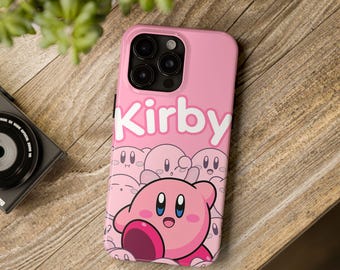 Kawaii Kirby iPhone Case - Cute Game Phone Cover, Adorable Character Case, Protective & Glossy, Wireless Ready, Gift for Kirby Fans