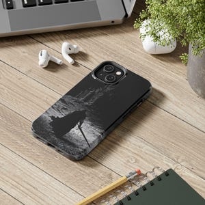 Dark Gothic Knight Phone Case | Sword Warrior Art | Dark Fantasy Cover | Glossy Epic Design | Strong Protection | Wireless Friendly image 7