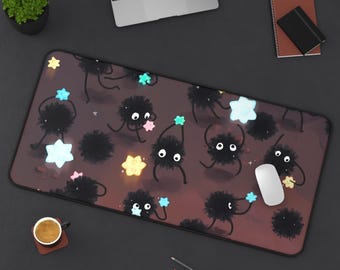 Waldgeist Schreibtischmatte - Süßes Anime Gaming Pad, Studio Art Mousepad, Große PC Matte, rutschfest, langlebig, Gamer Geschenk, Ghibli inspiriert