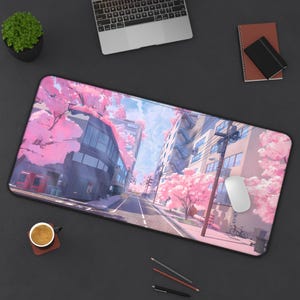 Tokyo | Sakura | Pink | Gaming | Deskmat | PC Gamer | Cute | Aesthetic | Mousepad | Non-Slip | Durable | Office | Gift