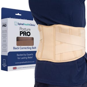 Spinal Health Clinics® Lower Back Support Belt - Posture Corrector for Men & Women - Back Brace for Back Pain Relief - Lumbar Support Belt