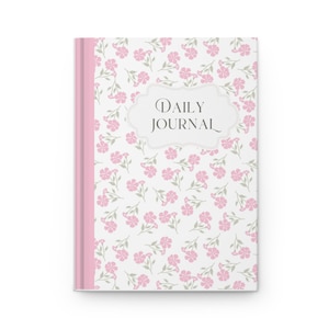 Charming Hardcover Journal with Floral and Bunny Designs, Daily Planner